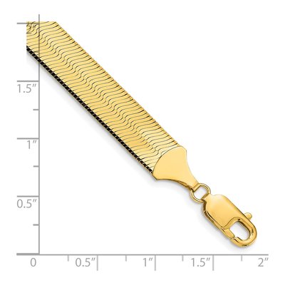 10K Yellow Gold 10mm Silky Herringbone Chain Bracelet – view 3