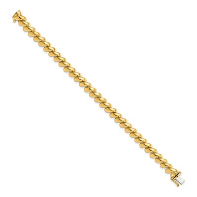 10K Yellow Gold San Marco Link 7-Inch Bracelet – view 3