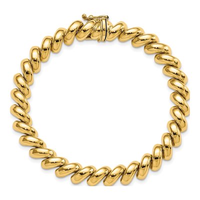 10K Yellow Gold San Marco Link 7-Inch Bracelet – view 5