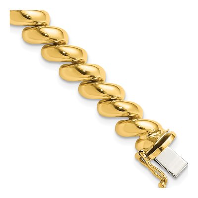 10K Yellow Gold San Marco Link 7-Inch Bracelet
