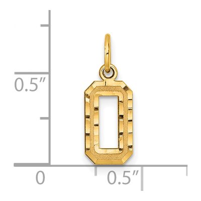10K Yellow Gold Number 0 Pendant – view 4