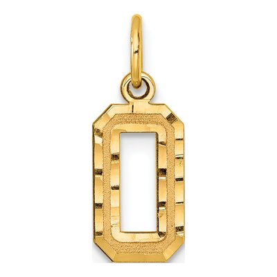 10K Yellow Gold Number 0 Pendant