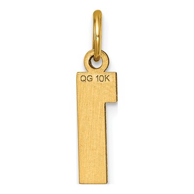 10K Yellow Gold Diamond-Cut Number 1 Charm – view 5