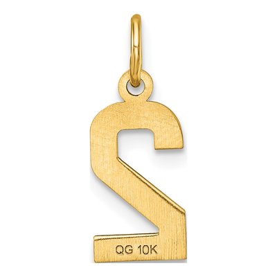 10K Yellow Gold Diamond-Cut Number 2 Charm – view 5