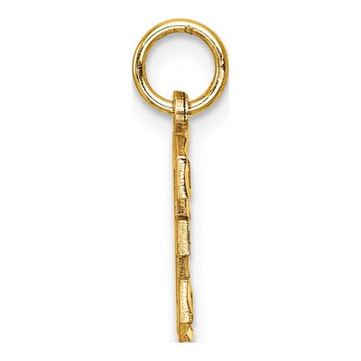 10K Yellow Gold Diamond-Cut Number 3 Charm – view 3