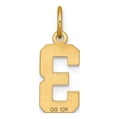 10K Yellow Gold Diamond-Cut Number 3 Charm – view 5