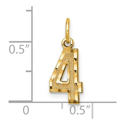 10K Yellow Gold Number 4 Pendant – view 4