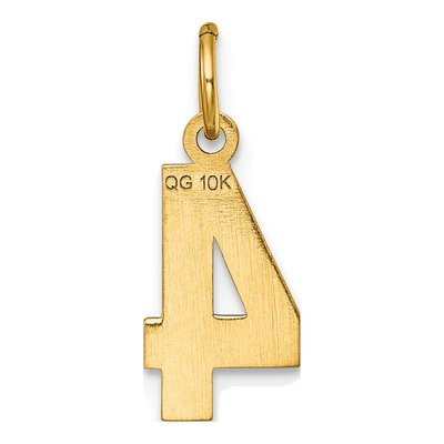10K Yellow Gold Number 4 Pendant – view 5