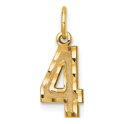 10K Yellow Gold Number 4 Pendant