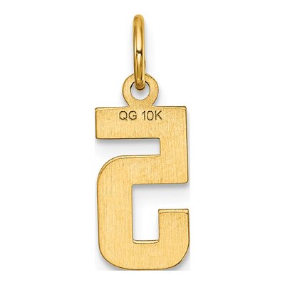 10K Yellow Gold Diamond-Cut Number 5 Charm – view 5