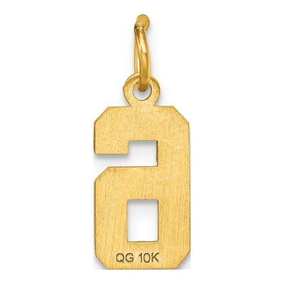 10K Yellow Gold Number 6 Charm – view 5