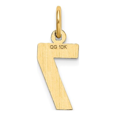10K Yellow Gold Small Number 7 Pendant – view 4