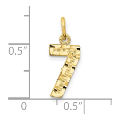10K Yellow Gold Small Number 7 Pendant – view 5