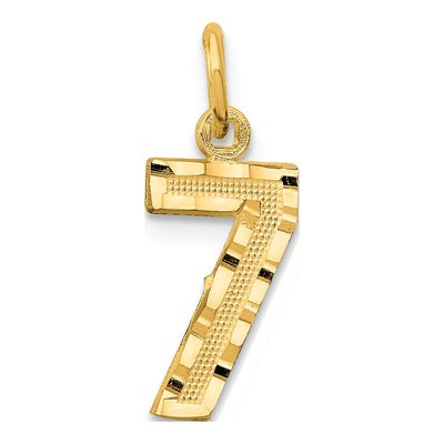10K Yellow Gold Small Number 7 Pendant