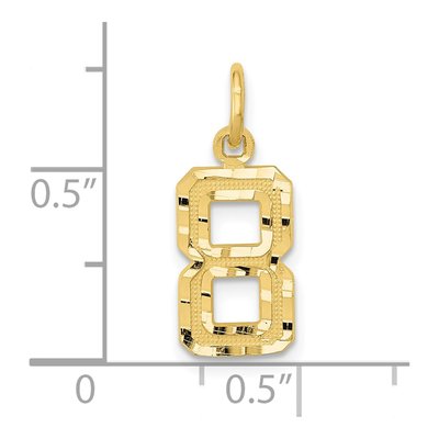 10K Yellow Gold Number 8 Charm – view 5