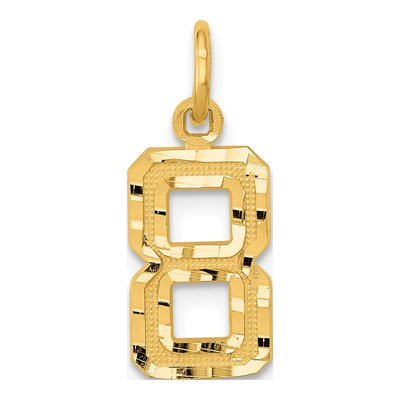 10K Yellow Gold Number 8 Charm