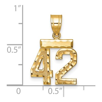 10K Yellow Gold Number 42 Charm – view 2