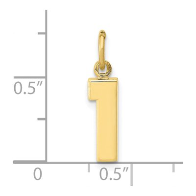 10K Yellow Gold Number 1 Pendant – view 3
