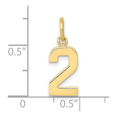 10K Yellow Gold Small Number 2 Pendant – view 4