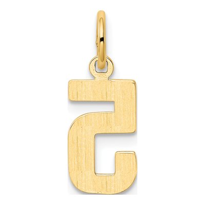 10K Yellow Gold Small Number 5 Pendant – view 5