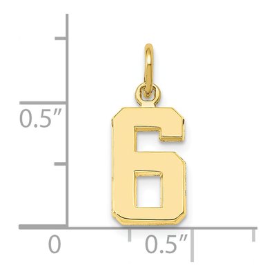 10K Yellow Gold Number 6 Charm – view 4