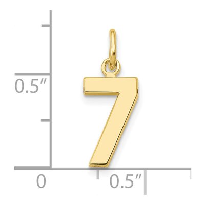 10K Yellow Gold Small Number 7 Pendant – view 4