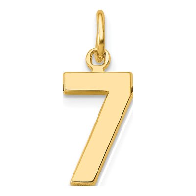 10K Yellow Gold Small Number 7 Pendant