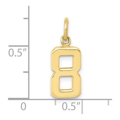 10K Yellow Gold Small Number 8 Pendant – view 4