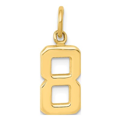 10K Yellow Gold Small Number 8 Pendant