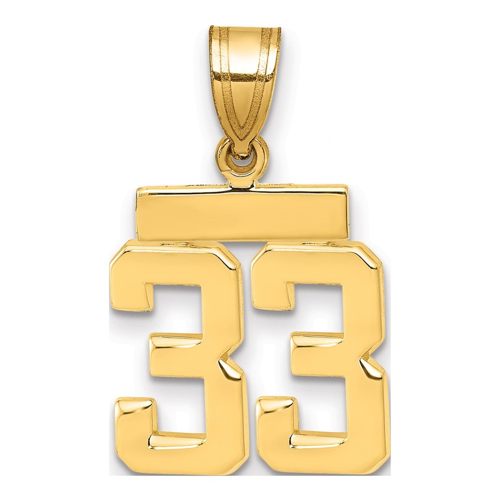 10K Yellow Gold Number 33 Charm