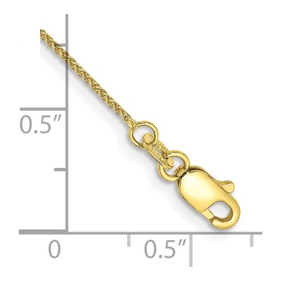10K Yellow Gold 0.85mm Wheat Chain Anklet – view 2