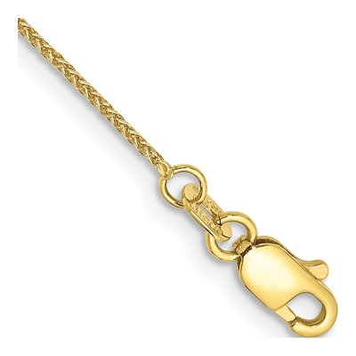 10K Yellow Gold 0.85mm Wheat Chain Anklet