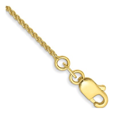 10K Yellow Gold 1.05mm Wheat Chain Bracelet