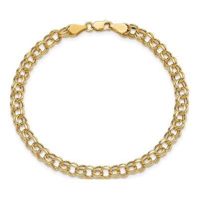 10K Yellow Gold Diamond-Cut Charm Bracelet – view 4