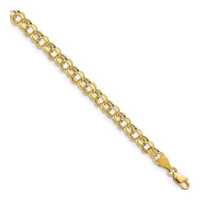 10K Yellow Gold Diamond-Cut Charm Bracelet