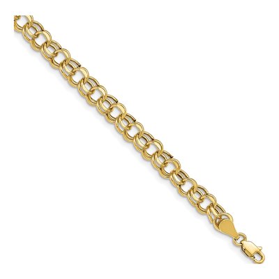 10K Yellow Gold Diamond-Cut Charm Bracelet