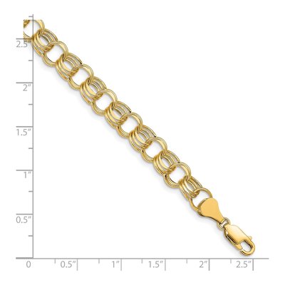 10K Yellow Gold Diamond-Cut Charm Bracelet – view 2