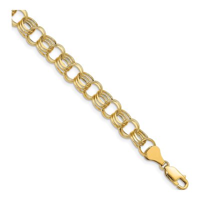 10K Yellow Gold Diamond-Cut Charm Bracelet