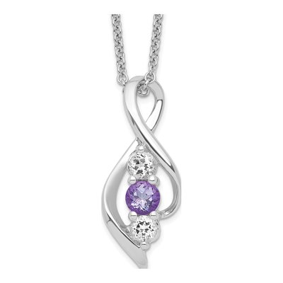 10K White Gold Passion Topaz Legacy Pendant Necklace