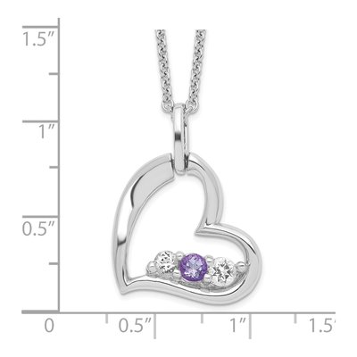 10K White Gold Purple Topaz Heart Necklace – view 2
