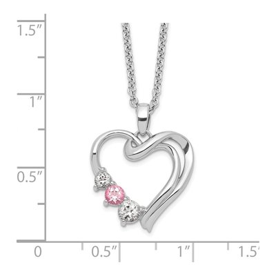 10K White Gold Pink Topaz Heart Necklace – view 3