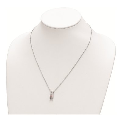 10K White Gold Pink Topaz Grateful Pendant Necklace – view 3