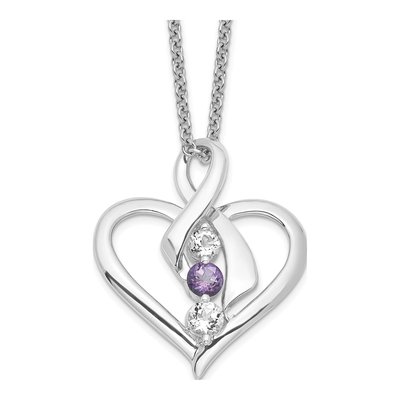 10K White Gold Purple Topaz Heather Necklace