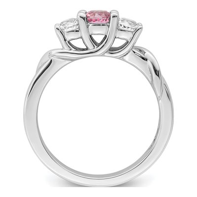 10K White Gold or Sterling Silver Pink Topaz Joanna Ring – view 2