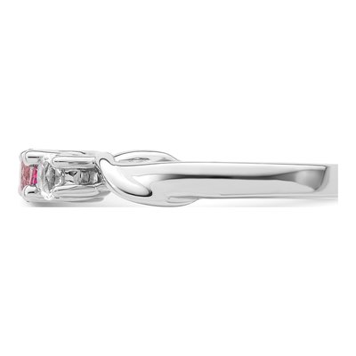 10K White Gold or Sterling Silver Pink Topaz Joanna Ring – view 3