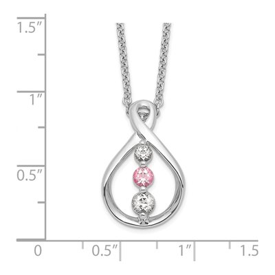 10K White Gold Pink Topaz Pendant Necklace – view 3