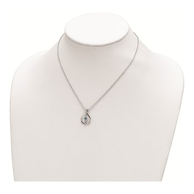 10K White Gold Pink Topaz Pendant Necklace – view 4