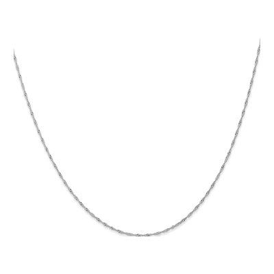 14K White Gold 1mm Twisted Singapore Chain – view 3