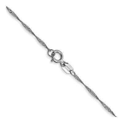 14K White Gold 1mm Twisted Singapore Chain – view 4