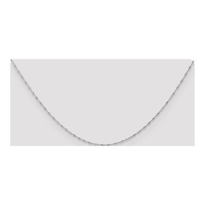 14K White Gold 1mm Twisted Singapore Chain – view 5